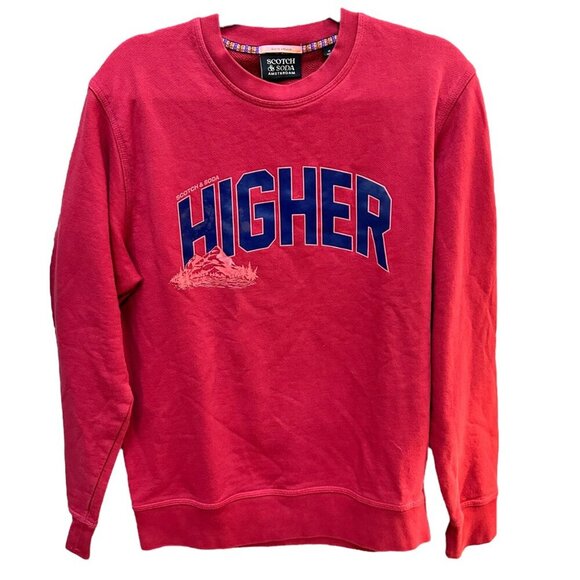 Scotch & Soda Sweatshirt Amsterdam Higher Graphic Preppy Blauw Couture Size M - Picture 2 of 6